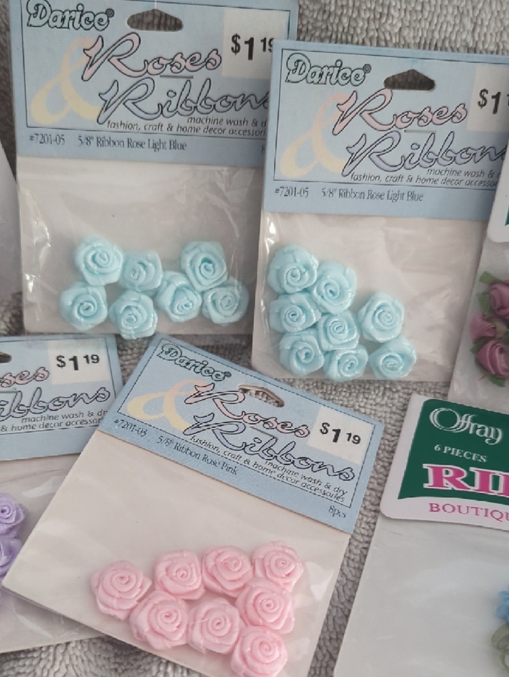 Ribbon Boutique Accessory Flower Embellishments - Pastel Mix - Picture 4 of 7